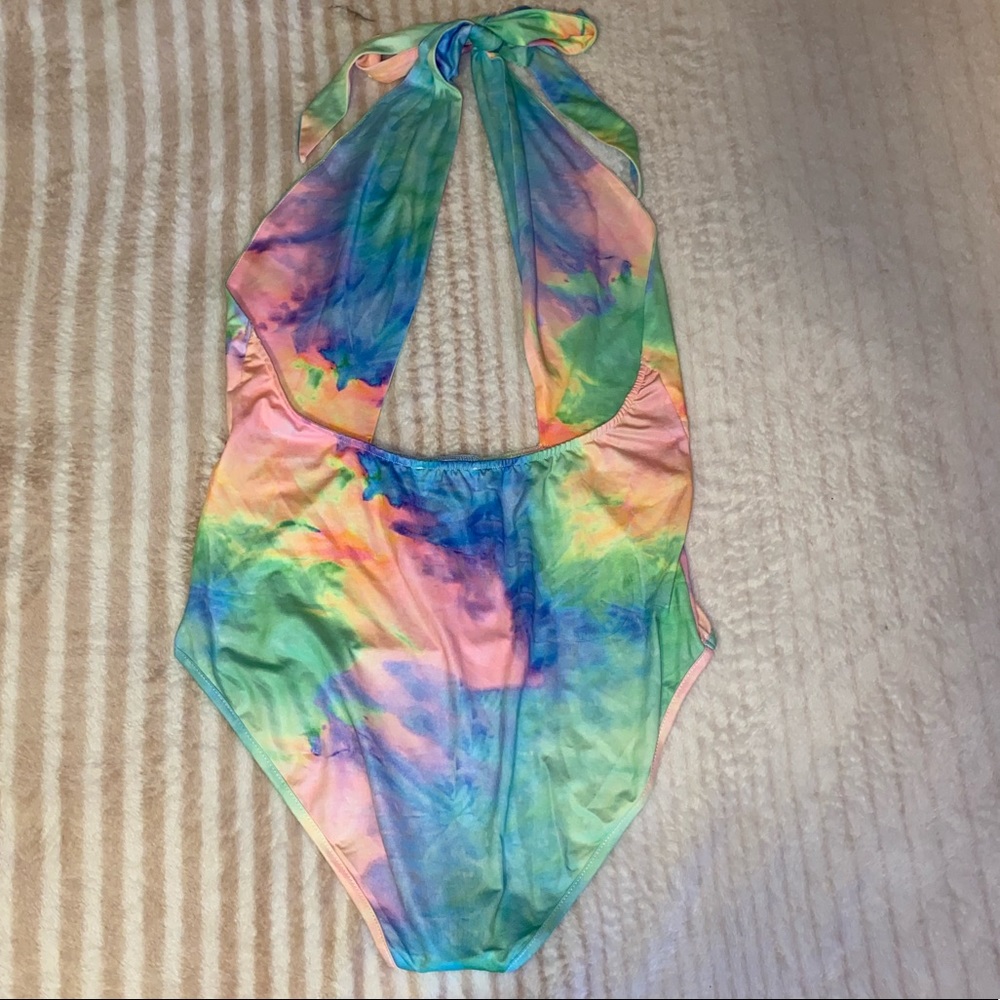 New With Tags Tie Dye Halter Bodysuit - Picture 2 of 4